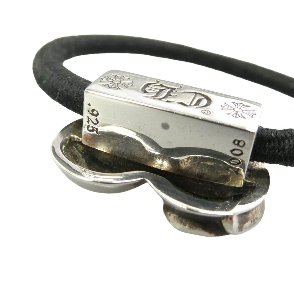 CHROME HEARTS クロムハーツ（原本無） HAIRBAND ハート コンチョ ヘアゴム ブラック系 シルバー系【中古】