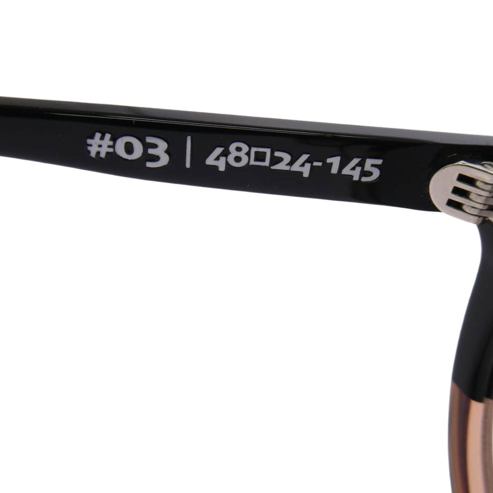 オウン OWN OW-03BK-OR-LGY 亜州眼鏡 #03 BLACK×OLD ROSE ボストンタイプ サングラス ブラック系 ピンクブラウン系 48□24-145【中古】