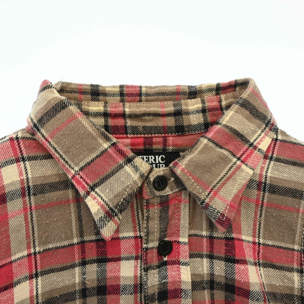HYSTERIC GLAMOUR ヒステリックグラマー 0221AH03 切替 チェック マルチカラー 長袖 ネルシャツ パープル系 グレー系 M【中古】