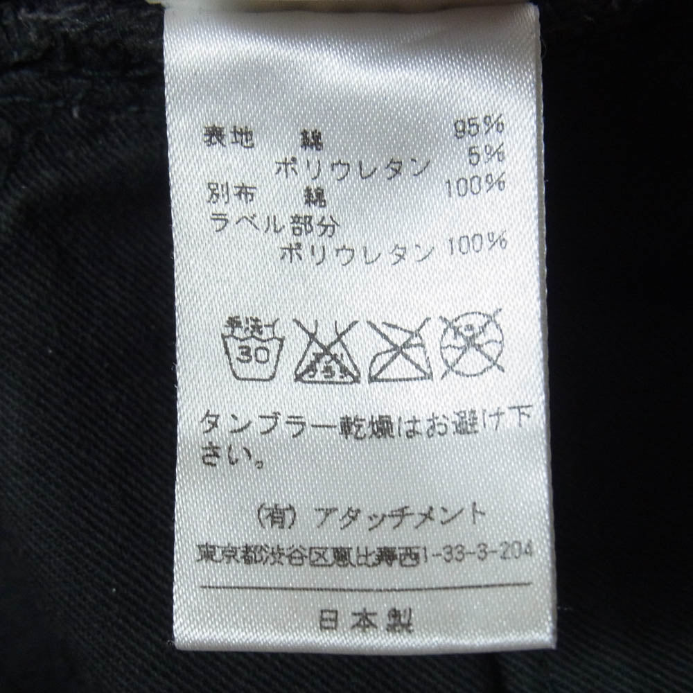 ATTACHMENT アタッチメント AP12-280 ストレッチ バナナシルエット ブラックデニムパンツ ブラック系 表記無し【中古】