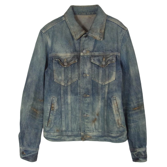 SHELLAC シェラック 45921 Denim Jacket ソフトダメージ デニムジャケット Gジャン インディゴブルー系 44【中古】