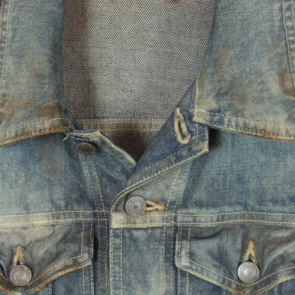 SHELLAC シェラック 45921 Denim Jacket ソフトダメージ デニムジャケット Gジャン インディゴブルー系 44【中古】