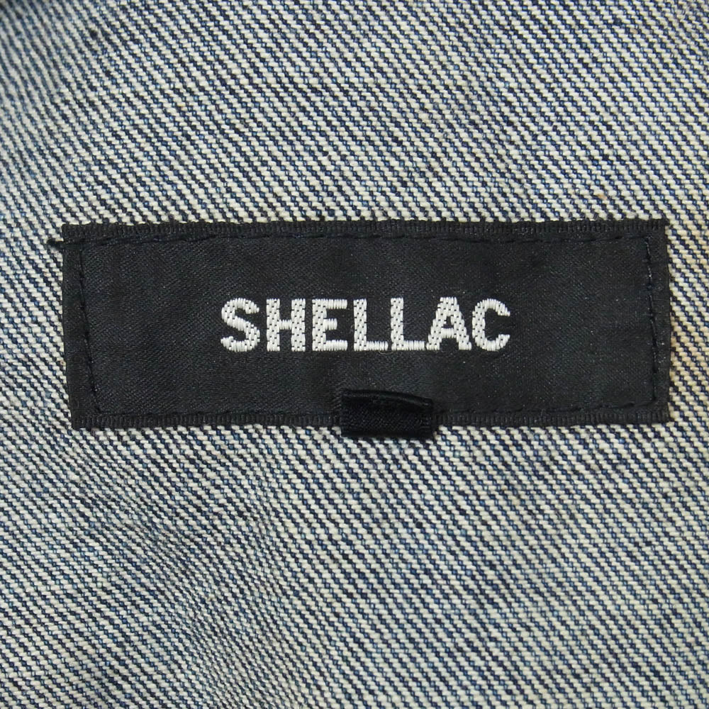 SHELLAC シェラック 45921 Denim Jacket ソフトダメージ デニムジャケット Gジャン インディゴブルー系 44【中古】