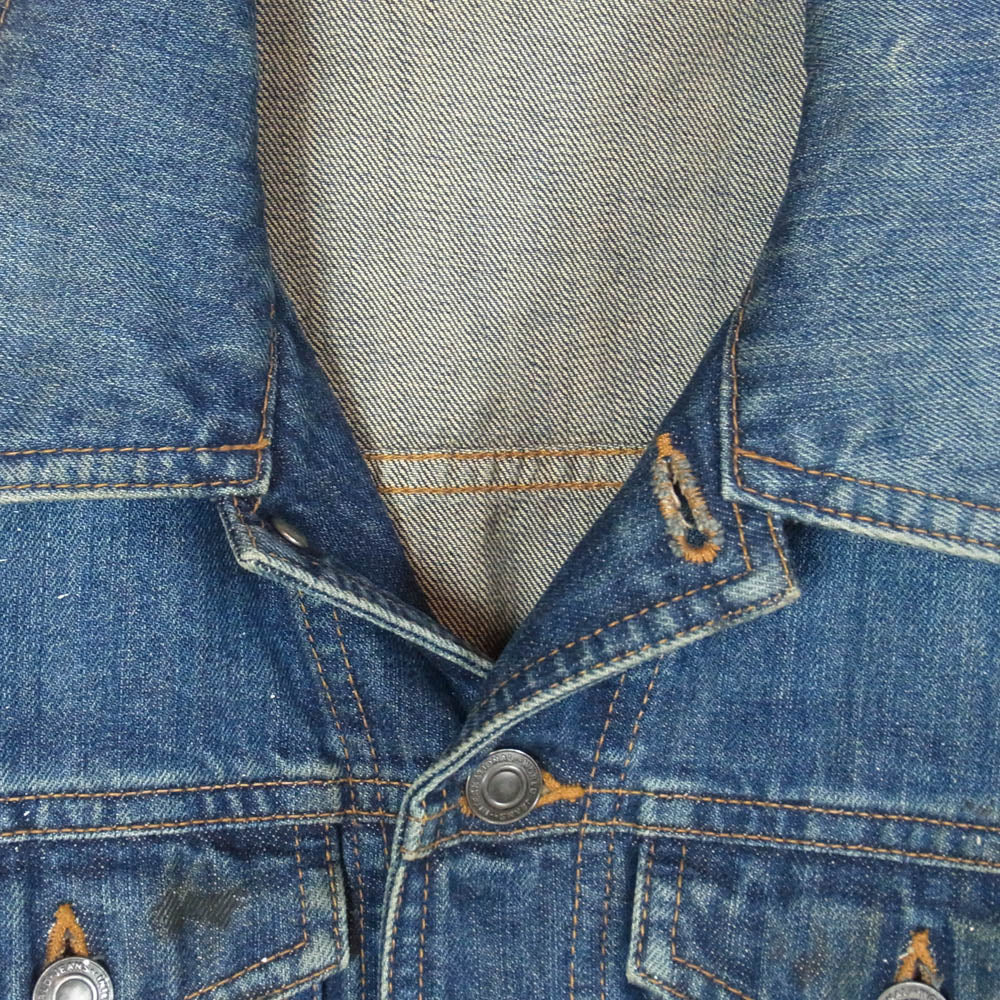 SHELLAC シェラック S-3303 Denim Jacket ソフトダメージ ペイント デニムジャケット Gジャン インディゴブルー系 44【中古】