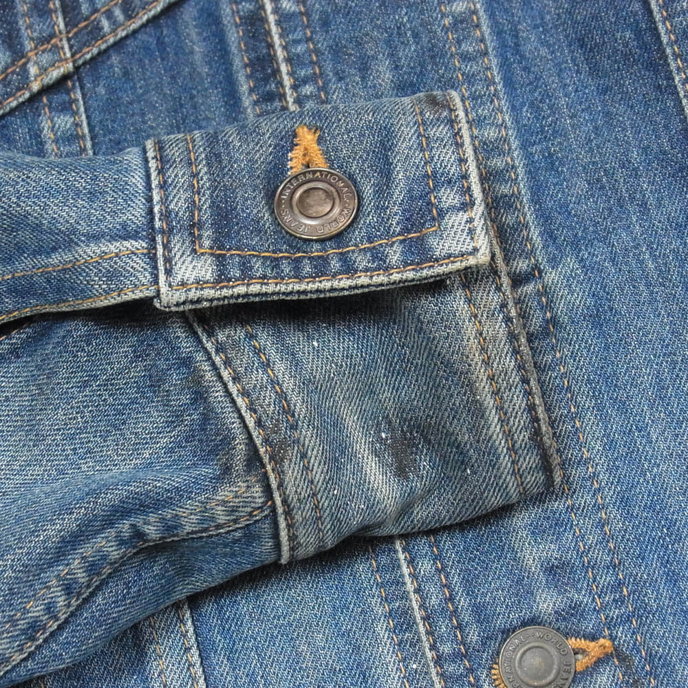 SHELLAC シェラック S-3303 Denim Jacket ソフトダメージ ペイント デニムジャケット Gジャン インディゴブルー系 44【中古】