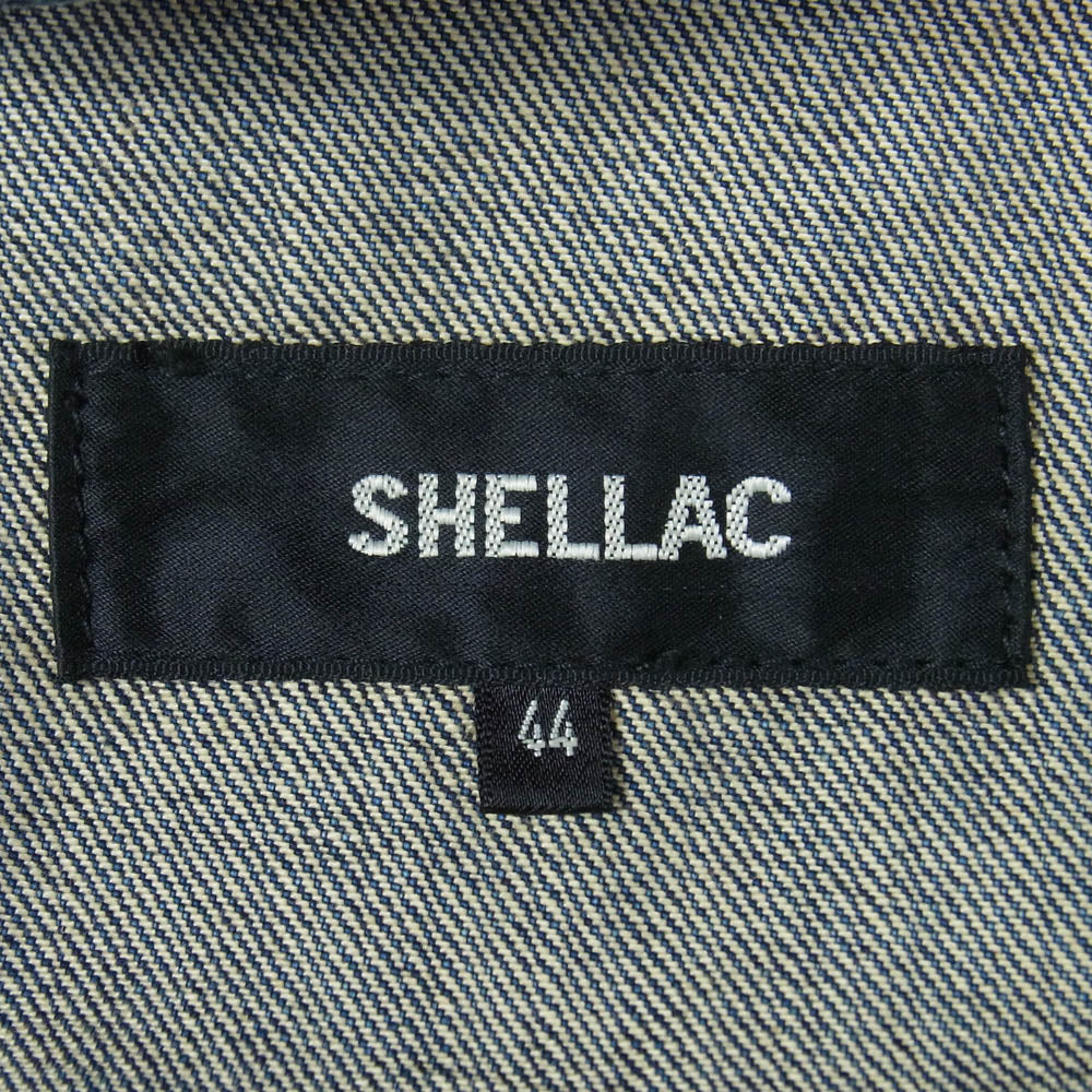 SHELLAC シェラック S-3303 Denim Jacket ソフトダメージ ペイント デニムジャケット Gジャン インディゴブルー系 44【中古】
