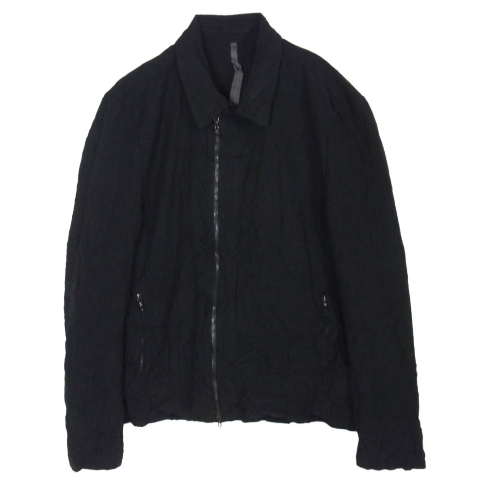 KAZUYUKI KUMAGAI ATTACHMENT カズユキクマガイアタッチメント KB51-057 Pe/Co/Li ブロード ZIP UP シワ加工 ジップアップ ブルゾン ブラック系 1【中古】