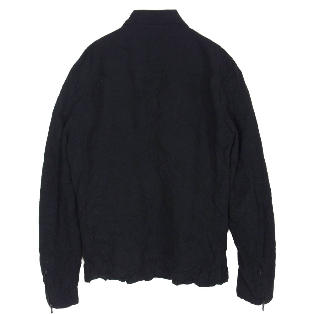 KAZUYUKI KUMAGAI ATTACHMENT カズユキクマガイアタッチメント KB51-057 Pe/Co/Li ブロード ZIP UP シワ加工 ジップアップ ブルゾン ブラック系 1【中古】