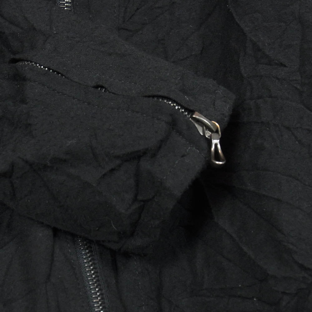 KAZUYUKI KUMAGAI ATTACHMENT カズユキクマガイアタッチメント KB51-057 Pe/Co/Li ブロード ZIP UP シワ加工 ジップアップ ブルゾン ブラック系 1【中古】
