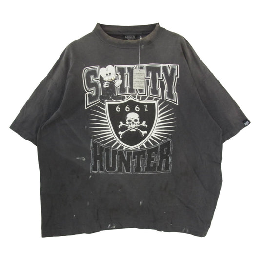 SAINT MICHAEL セントマイケル BOUNTY HUNTER バウンティーハンター x BOUNTY HUNTER バウンティーハンター SM-MK3-0000-C29 SAINTY HUNTER BH_SS T-SHIRT セインティーハンター クルーネック 半袖 Tシャツ ブラック系 XXL【中古】