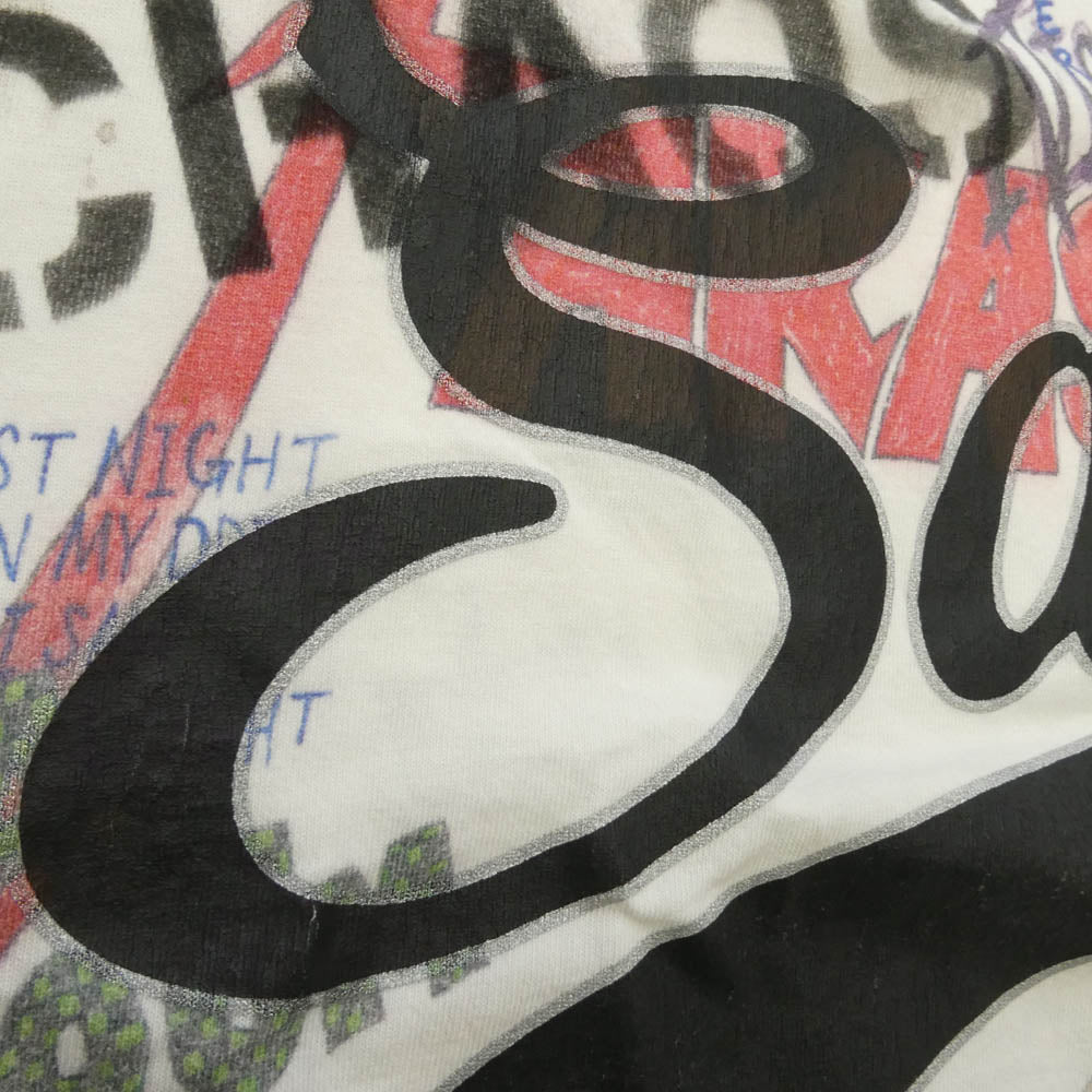SAINT MICHAEL セントマイケル 21AW SM-A21-0000-071 x 村上隆 Kaikai Kiki Graff Tee カイカイキキ グラフィティ 半袖 クルーネック Tシャツ オフホワイト系 マルチカラー系 XL【美品】【中古】