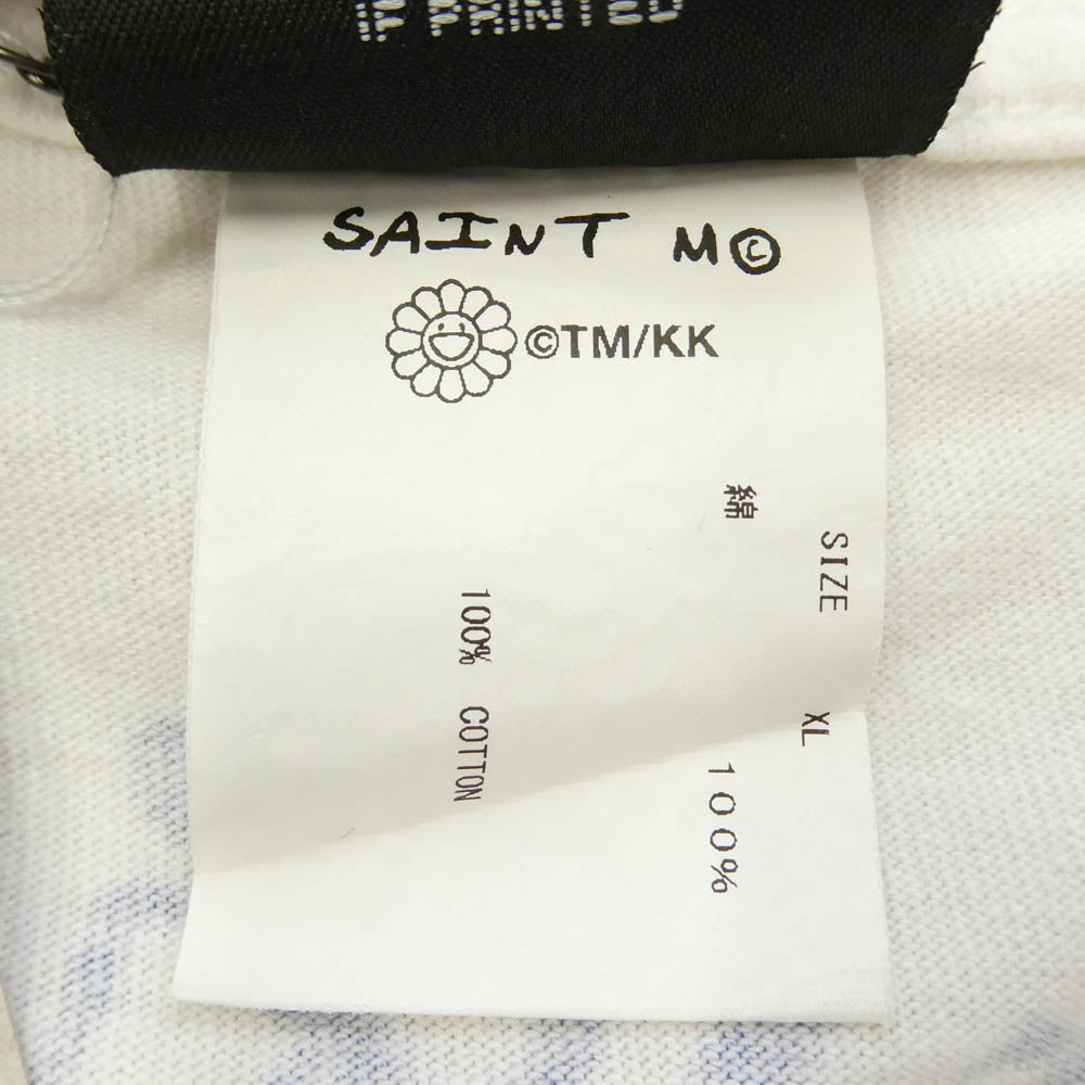 SAINT MICHAEL セントマイケル 21AW SM-A21-0000-071 x 村上隆 Kaikai Kiki Graff Tee カイカイキキ グラフィティ 半袖 クルーネック Tシャツ オフホワイト系 マルチカラー系 XL【美品】【中古】