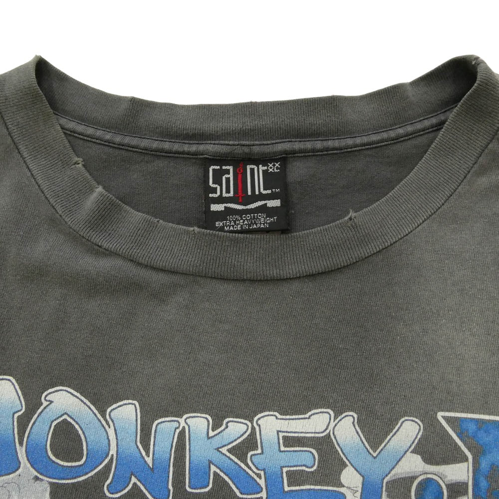 SAINT MICHAEL セントマイケル 23AW SM-A23-0000-C27 x ONE PIECE OP_SS T-SHIRT LUFFY ワンピース ルフィ 半袖 クルーネック Ｔシャツ グレー系 XXXL【中古】