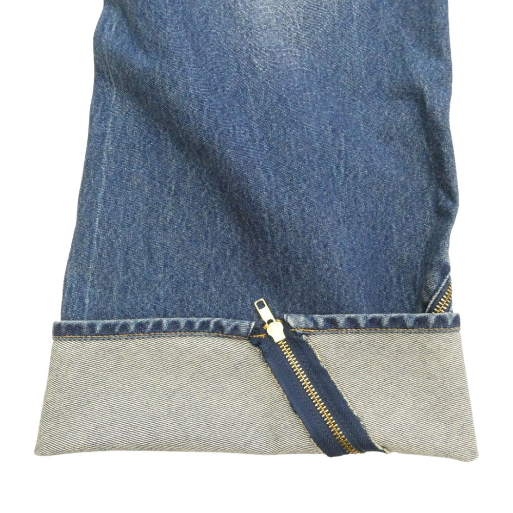 doublet ダブレット 26SS 26SS08PT340 FILLETED ZIP DENIM PANTS フィレティッド ジップデニムパンツ インディゴブルー系 M【美品】【中古】