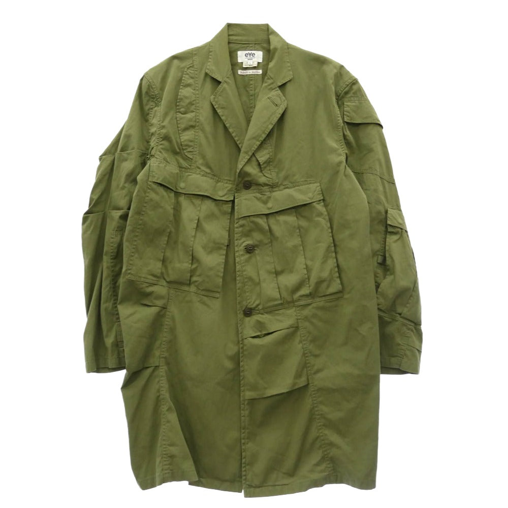 JUNYA WATANABE COMME des GARCONS MAN ジュンヤワタナベコムデギャルソンマン Needles ニードルス 25SS WP-C901 Rebuild By Needles 綿ナイロンオックス 再構築ミリタリーコート モスグリーン系 L【中古】