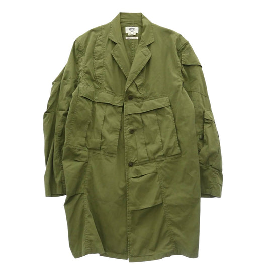JUNYA WATANABE COMME des GARCONS MAN ジュンヤワタナベコムデギャルソンマン Needles ニードルス 25SS WP-C901 Rebuild By Needles 綿ナイロンオックス 再構築ミリタリーコート モスグリーン系 L【中古】