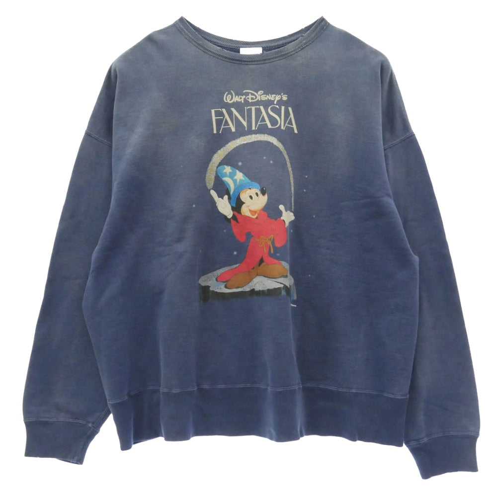 SAINT MICHAEL セントマイケル 25AW SM-HR8-0000-C67 x Disney FANTASIA DNF Crew Neck Sweat ファンタジア クルーネック スウェット ネイビー系 XXL【中古】