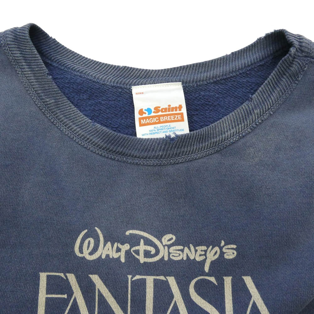 SAINT MICHAEL セントマイケル 25AW SM-HR8-0000-C67 x Disney FANTASIA DNF Crew Neck Sweat ファンタジア クルーネック スウェット ネイビー系 XXL【中古】