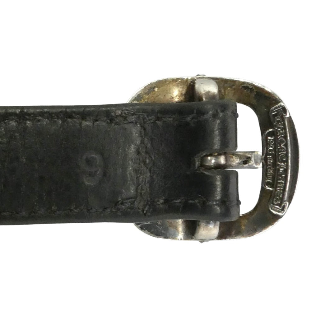 CHROME HEARTS クロムハーツ（原本無） GUNSLINGER ガンスリンガー スクロールラベル レザー ブレスレット ブラック系 6【中古】
