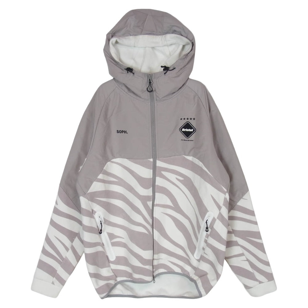 F.C.R.B. エフシーアールビー FCRB-232037 VENTILATION HOODIE ベンチレーション フーディー ロゴ 切り替え ダブルジップ パーカー ベージュ系 XL【中古】
