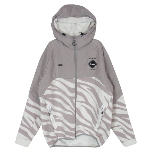 F.C.R.B. エフシーアールビー FCRB-232037 VENTILATION HOODIE ベンチレーション フーディー ロゴ 切り替え ダブルジップ パーカー ベージュ系 XL【中古】