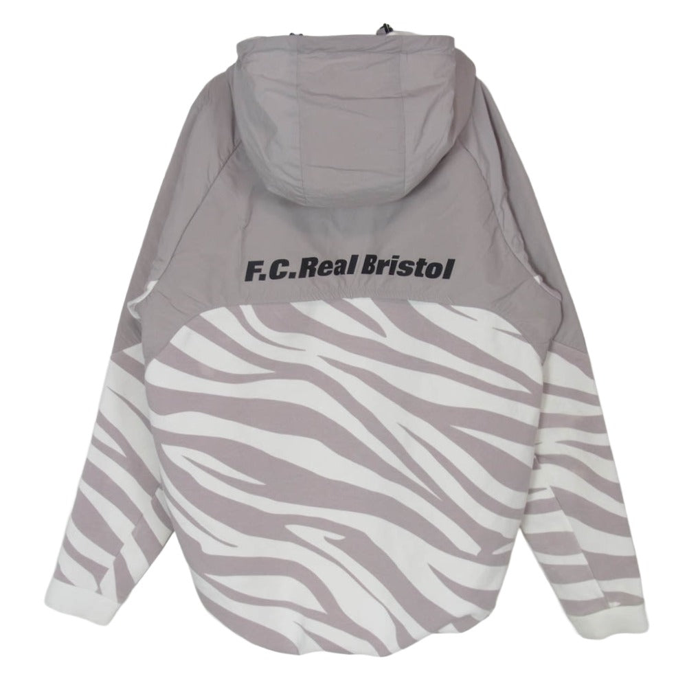 F.C.R.B. エフシーアールビー FCRB-232037 VENTILATION HOODIE ベンチレーション フーディー ロゴ 切り替え ダブルジップ パーカー ベージュ系 XL【中古】