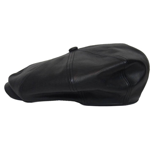 ステットソン LEATHER CASQUETTE レザー キャスケット 帽子 ブラック系 60cm【美品】【中古】