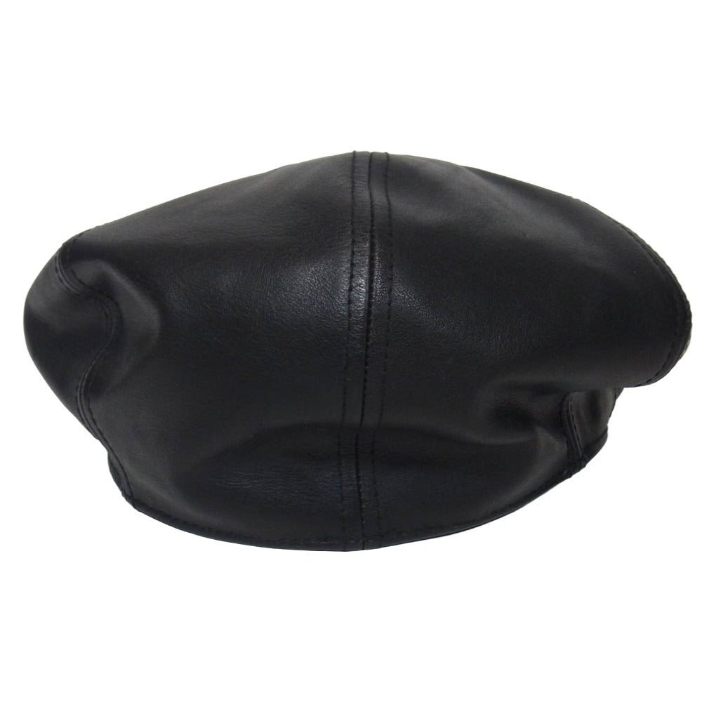 ステットソン LEATHER CASQUETTE レザー キャスケット 帽子 ブラック系 60cm【美品】【中古】