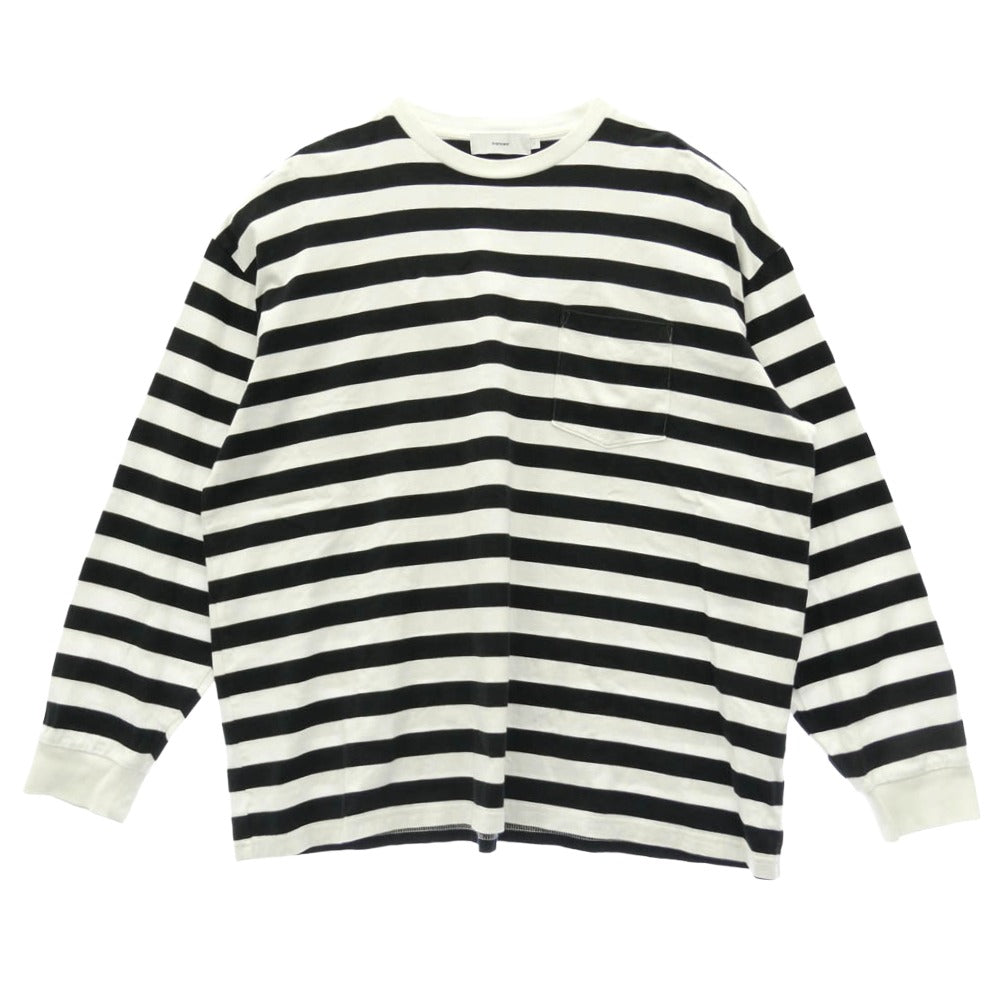 GRAPHPAPER グラフペーパー 21SS GU211-70147B Border L/S Pocket Tee ボーダー ロングスリーブ ポケット 長袖 Tシャツ カットソー ブラック系 ホワイト系 1【中古】