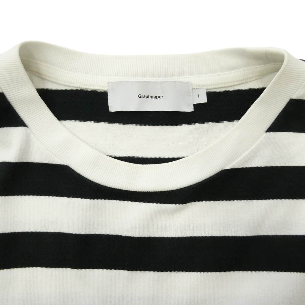 GRAPHPAPER グラフペーパー 21SS GU211-70147B Border L/S Pocket Tee ボーダー ロングスリーブ ポケット 長袖 Tシャツ カットソー ブラック系 ホワイト系 1【中古】