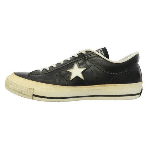 CONVERSE コンバース 日本製 ONE STAR J ワンスター ローカット レザー スニーカー ブラック系 7【中古】