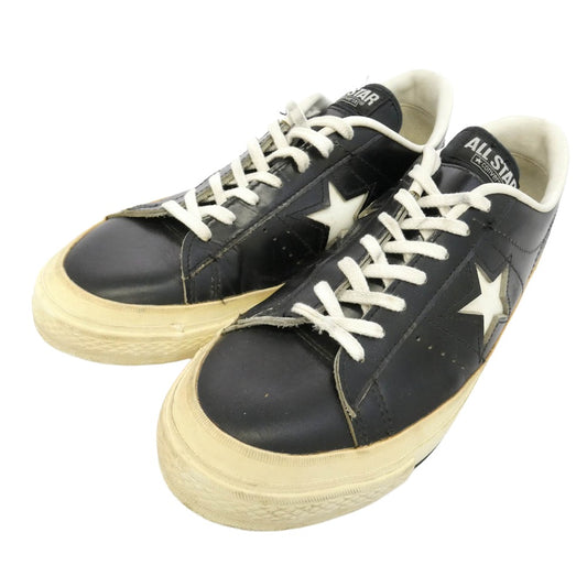 CONVERSE コンバース 日本製 ONE STAR J ワンスター ローカット レザー スニーカー ブラック系 7【中古】