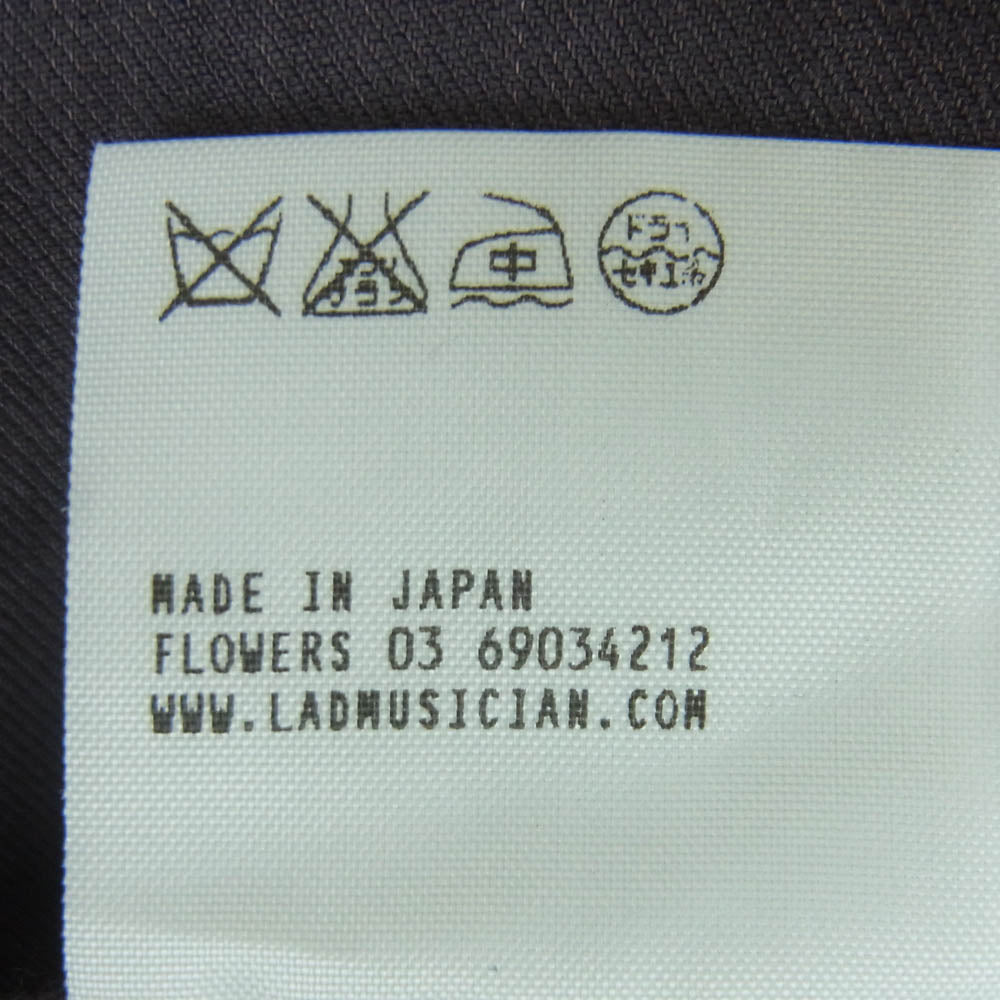 LAD MUSICIAN ラッドミュージシャン FADELESS フェイドレス 2312-101 Fender フェンダー ロゴ刺繍 レーヨン コットン 半袖 オープンカラー シャツ グレー系 44【中古】