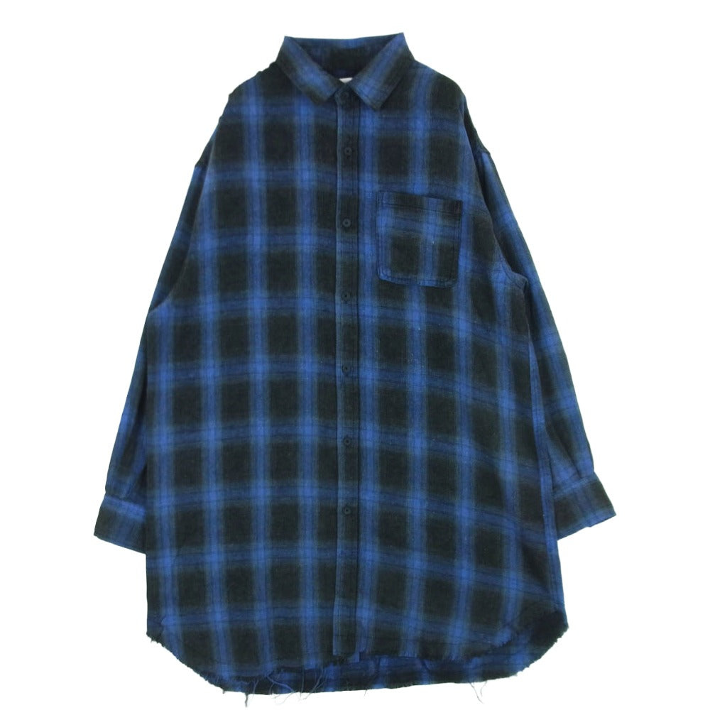 Moonage Devilment ムーンエイジデビルメント チェック 長袖 ロング シャツ ブルー系 グレー系 サイズ表記なし【中古】