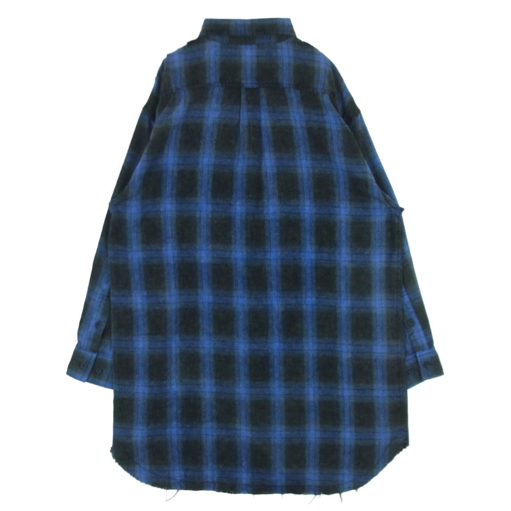 Moonage Devilment ムーンエイジデビルメント チェック 長袖 ロング シャツ ブルー系 グレー系 サイズ表記なし【中古】