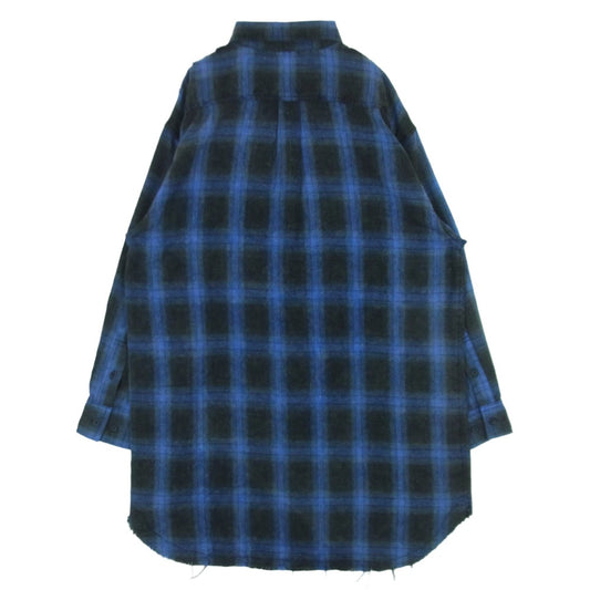 Moonage Devilment ムーンエイジデビルメント チェック 長袖 ロング シャツ ブルー系 グレー系 サイズ表記なし【中古】