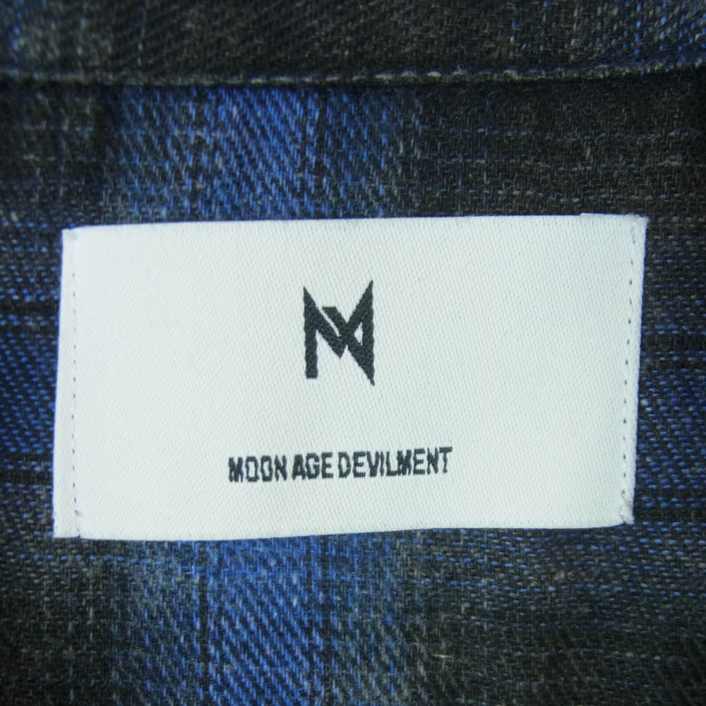 Moonage Devilment ムーンエイジデビルメント チェック 長袖 ロング シャツ ブルー系 グレー系 サイズ表記なし【中古】