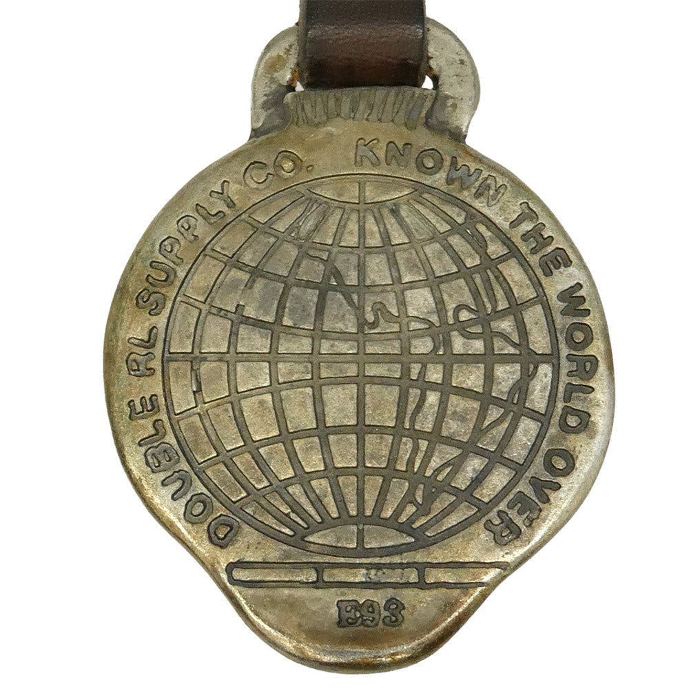 RRL ダブルアールエル レザー メタルプレート キーリング キーホルダー シルバー系【中古】