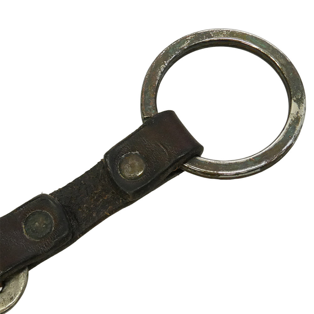 RRL ダブルアールエル レザー メタルプレート キーリング キーホルダー シルバー系【中古】