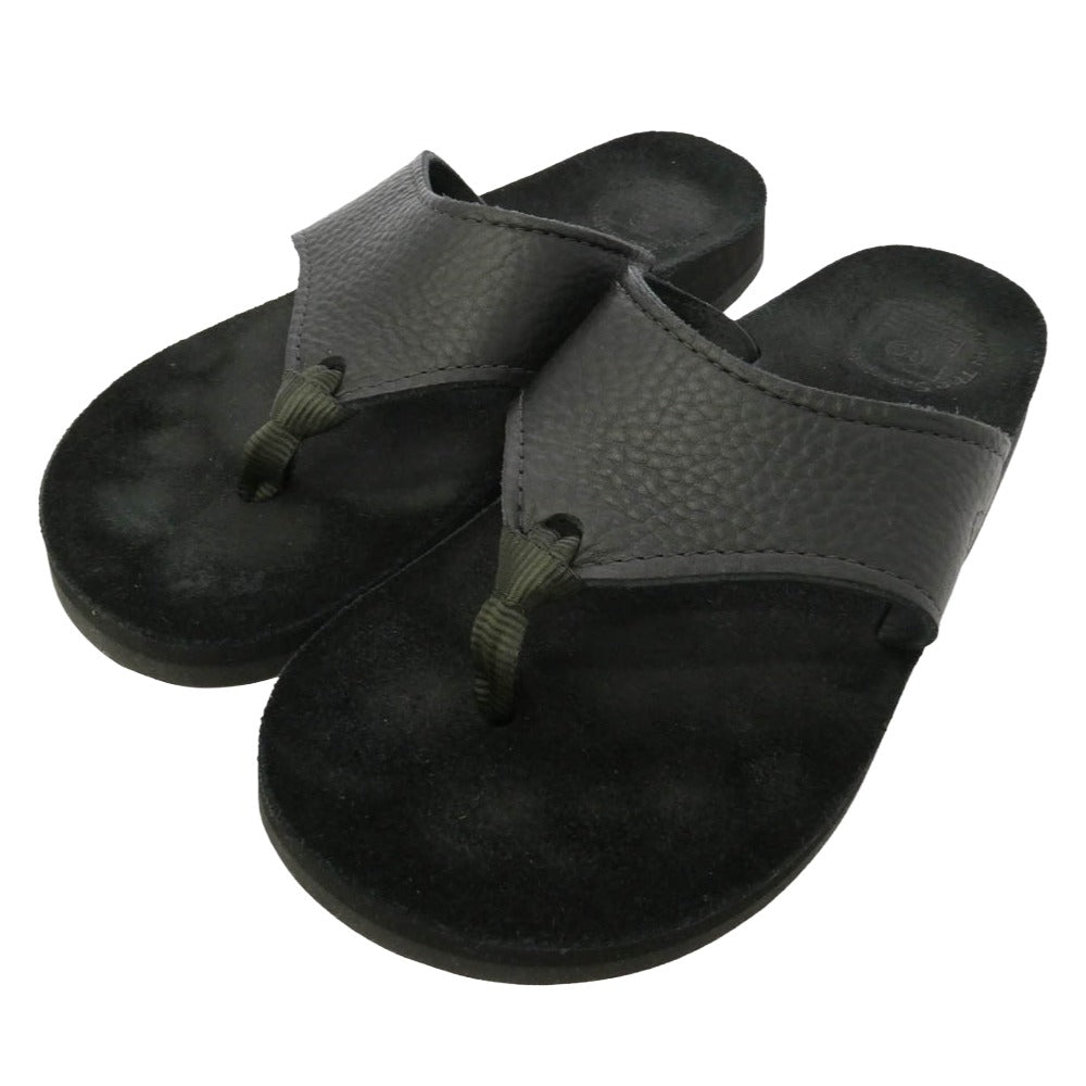 ザ・サンダルマン 501 BEACH WIDE BULLHIDE SUEDE ビーチワイド ブルハイド スエード レザーサンダル ブラック系 US10【中古】