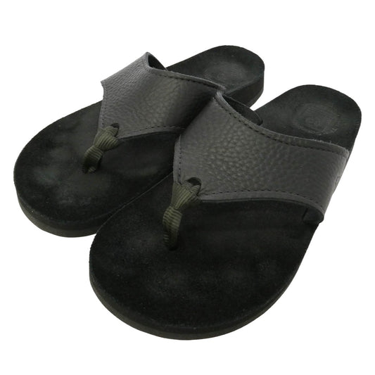 ザ・サンダルマン 501 BEACH WIDE BULLHIDE SUEDE ビーチワイド ブルハイド スエード レザーサンダル ブラック系 US10【中古】