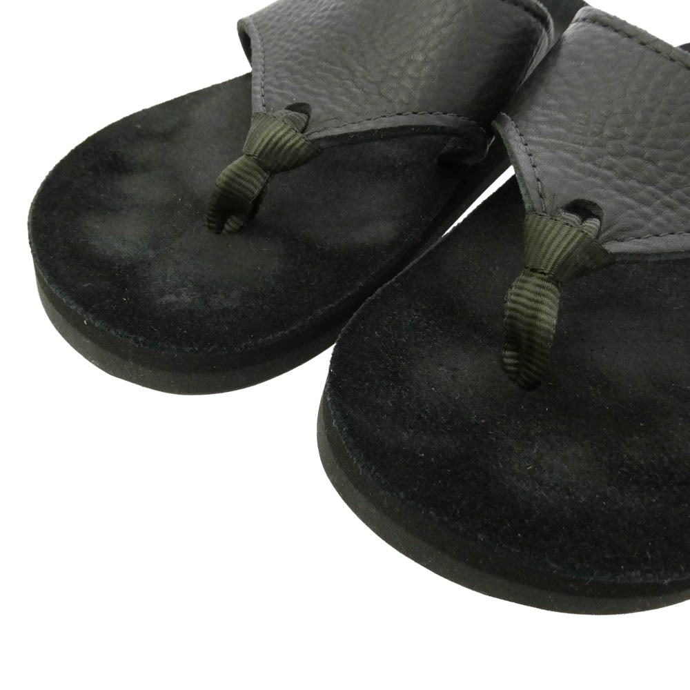 ザ・サンダルマン 501 BEACH WIDE BULLHIDE SUEDE ビーチワイド ブルハイド スエード レザーサンダル ブラック系 US10【中古】