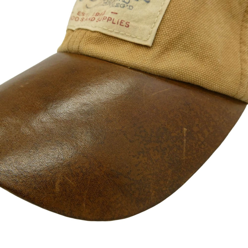 RRL ダブルアールエル GRAND CANYON CANVAS LEATHER CAP グランドキャニオン キャンバス レザー キャップ ライトブラウン系【中古】
