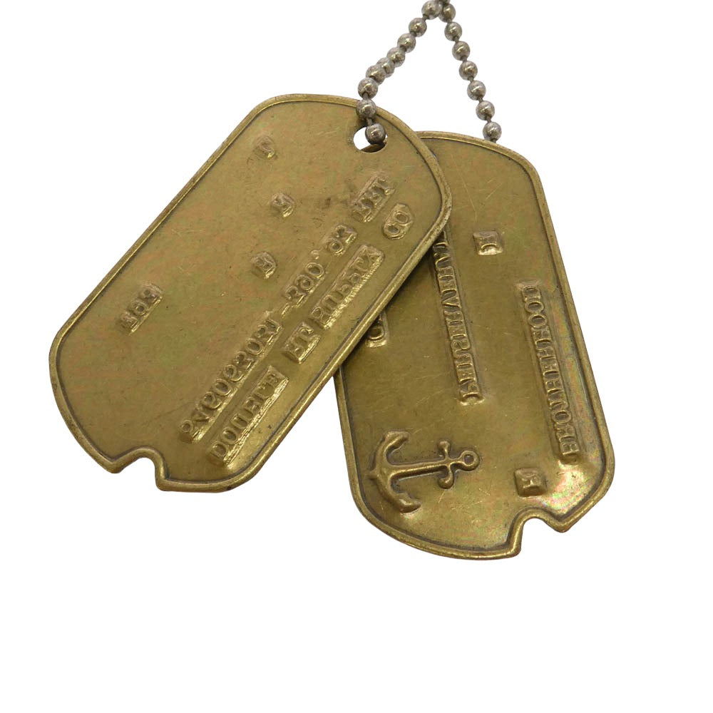 RRL ダブルアールエル WW2 MODIFIED DOG TAG BRASS ドッグタグ ネックレス ゴールド系 シルバー系【中古】