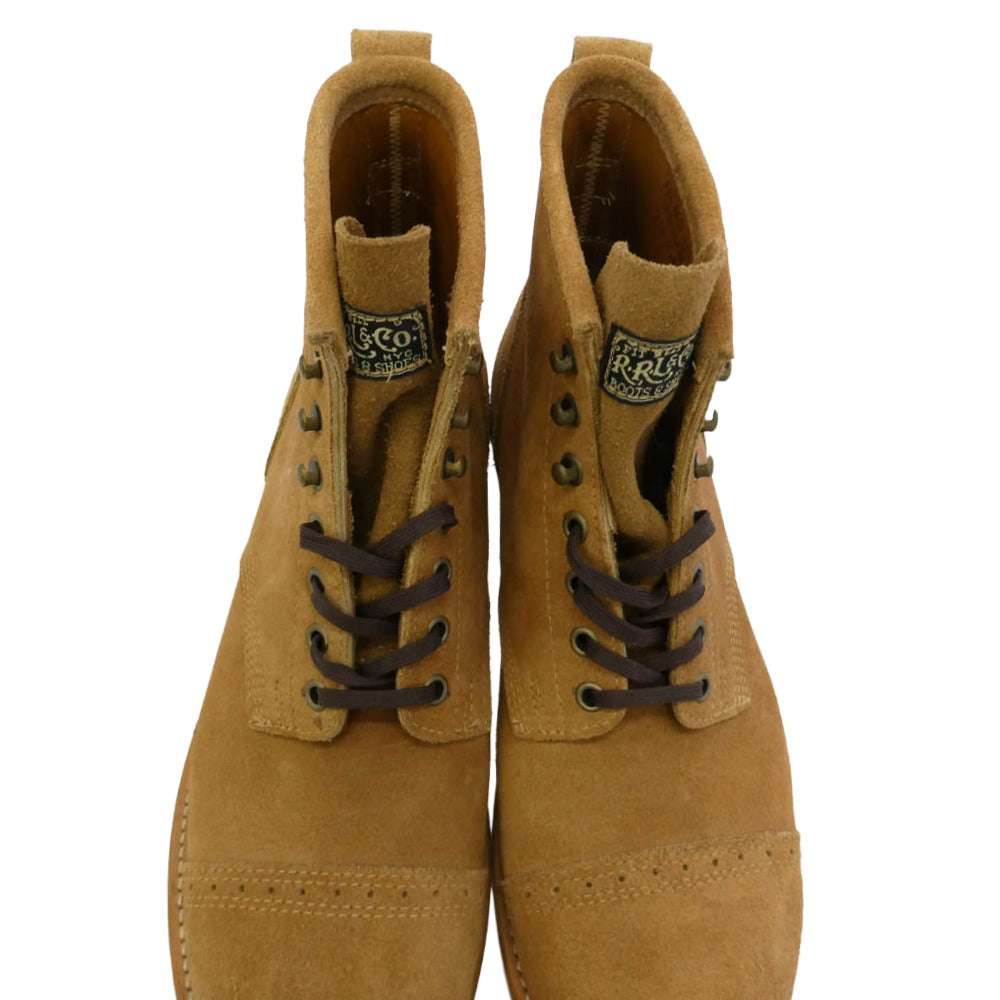 RRL ダブルアールエル USA製 BOWERY BOOTS レースアップ スエードレザー ボーリー ブーツ ブラウン系 US10【美品】【中古】