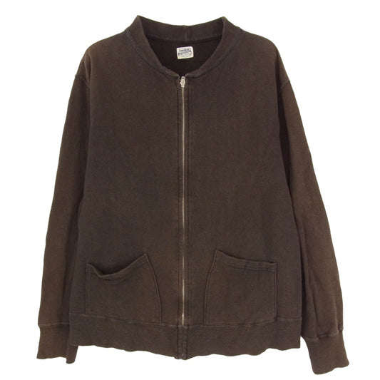 TENDERLOIN テンダーロイン バックプリント スウェット ジップアップ ジャケット ブラウン系 サイズ表記無【中古】