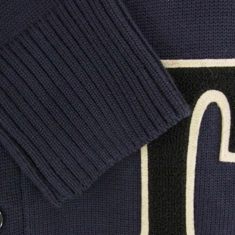 TENDERLOIN テンダーロイン T-VARSITY CARDIGAN ワッペン Vネック カーディガン ネイビー系 XL【中古】