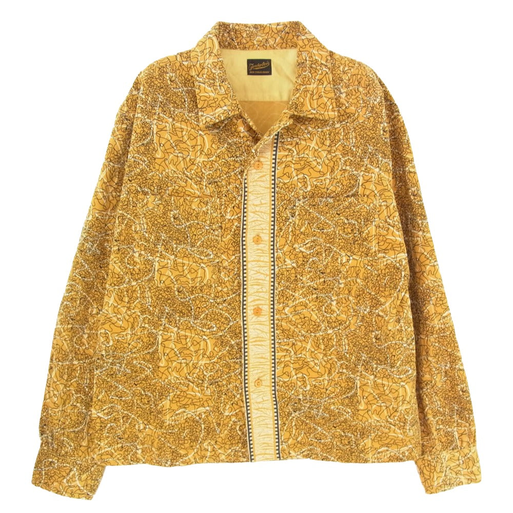 TENDERLOIN テンダーロイン T-CORDUROY SH AS 総柄 コーデュロイ 長袖 シャツ イエロー系 S【中古】