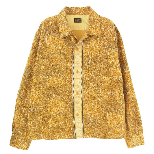 TENDERLOIN テンダーロイン T-CORDUROY SH AS 総柄 コーデュロイ 長袖 シャツ イエロー系 S【中古】