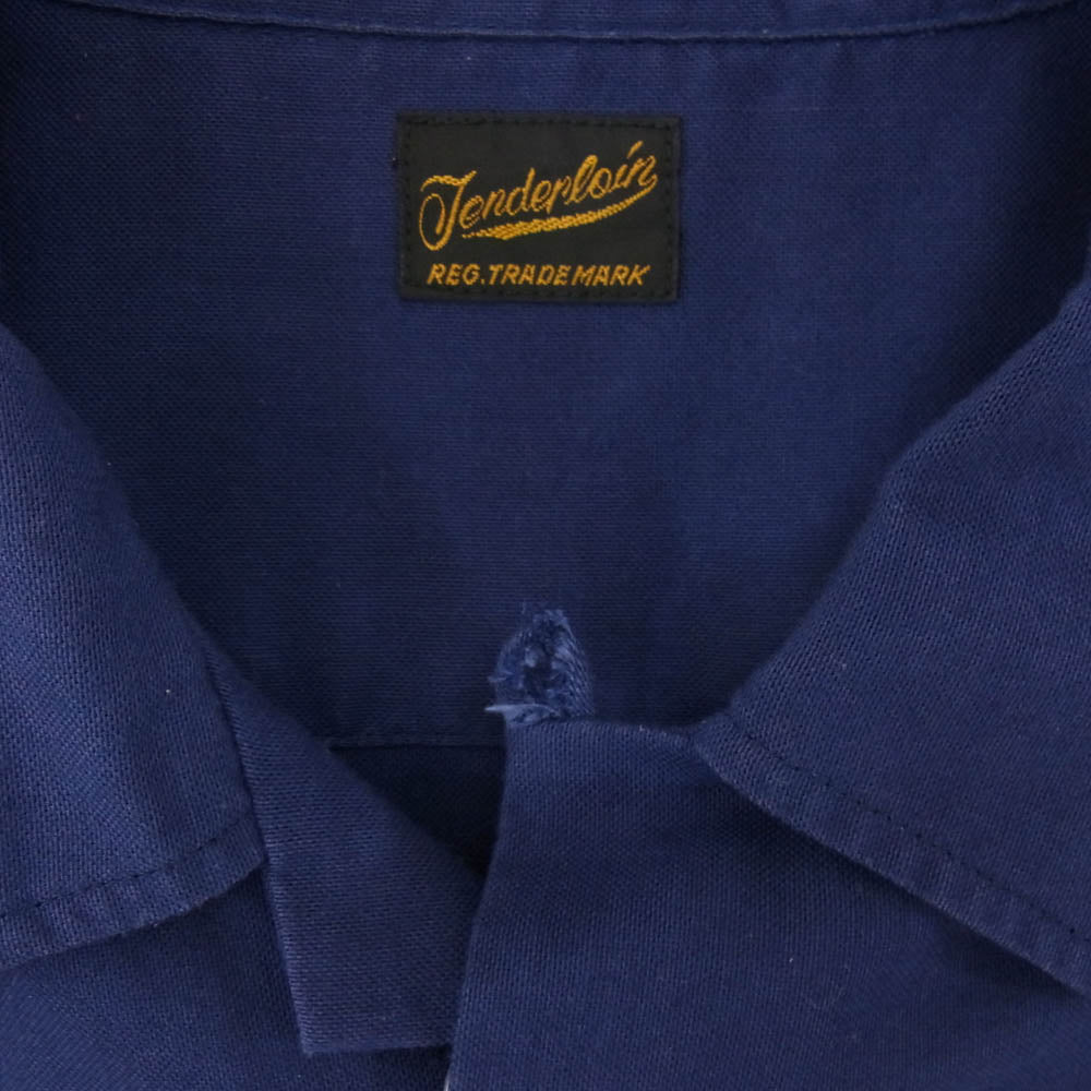 TENDERLOIN テンダーロイン T-BOWL SHT L/S 刺繡 ボーリング 長袖 シャツ ネイビー系 M【中古】